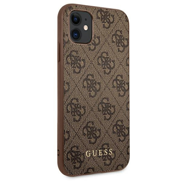 Guess 4G Metal Gold Logo Case for iPhone 11 / Xr 6.1" - Brown