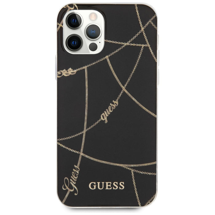 Guess Gold Chain Collection iPhone 12 Pro Max 6.7" Case - Black
