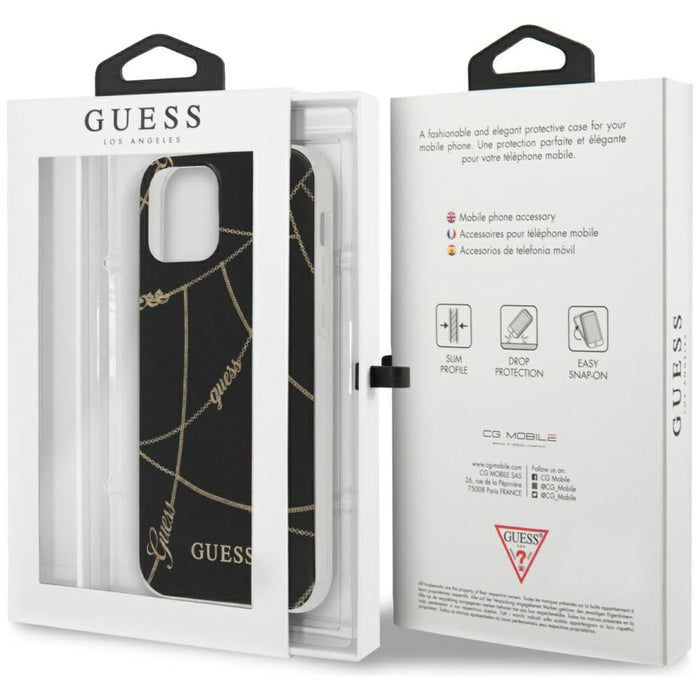 Guess Gold Chain Collection iPhone 12 Pro Max 6.7" Case - Black