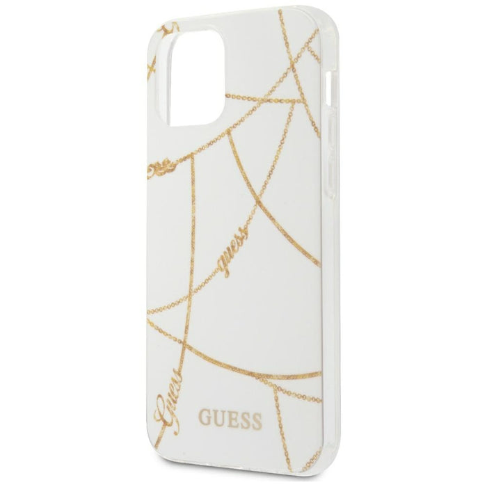 Guess Gold Chain Collection iPhone 12 Pro Max 6.7" Case - White