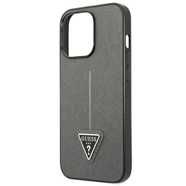 Guess Saffiano Triangle Logo case for iPhone 13 Pro / 13 6.1" - silver