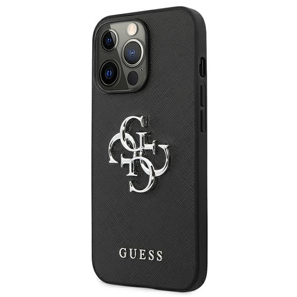 Guess Saffiano 4G Metal Logo case for iPhone 13 Pro / 13 6.1" - black