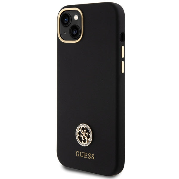 Guess Silicone Logo Strass 4G Case for iPhone 15 Plus / 14 Plus 6.7" - Black