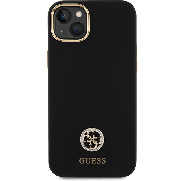 Guess Silicone Logo Strass 4G Case for iPhone 15 Plus / 14 Plus 6.7" - Black