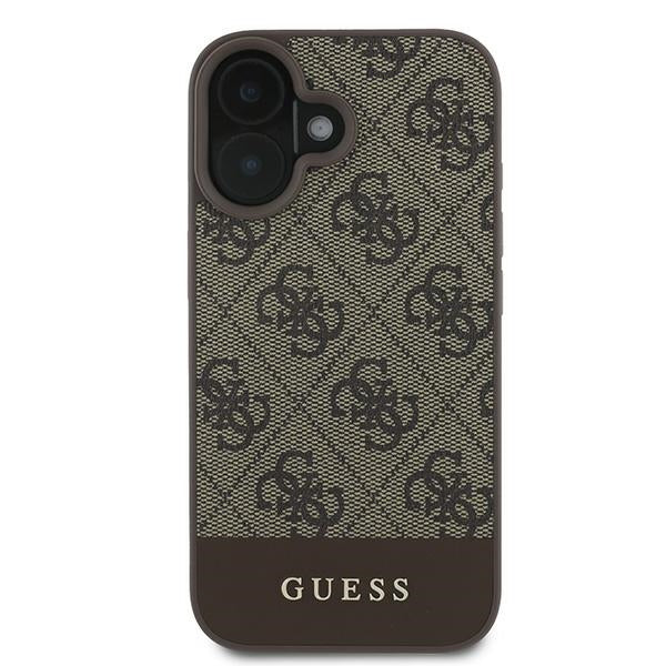 Guess 4G Bottom Stripe Case for iPhone 16 Plus 6.7" - Brown