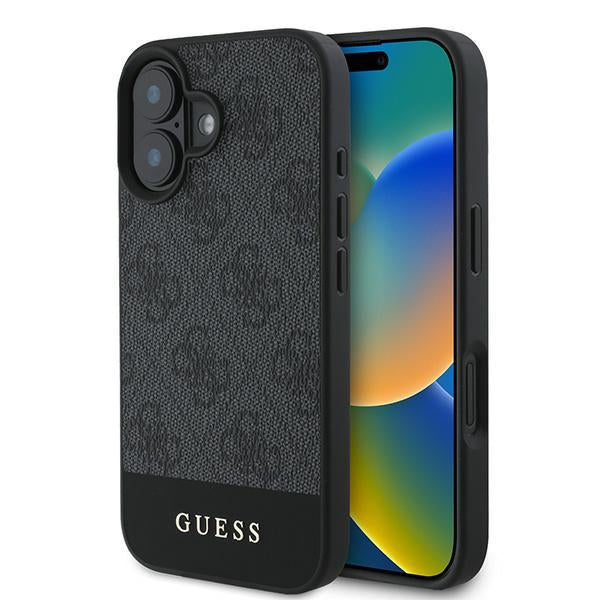 Guess 4G Bottom Stripe Case for iPhone 16 Plus 6.7" - Gray
