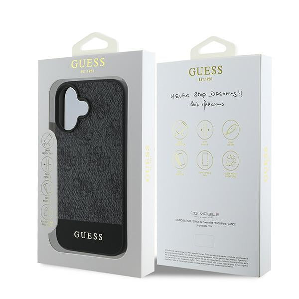 Guess 4G Bottom Stripe Case for iPhone 16 Plus 6.7" - Gray