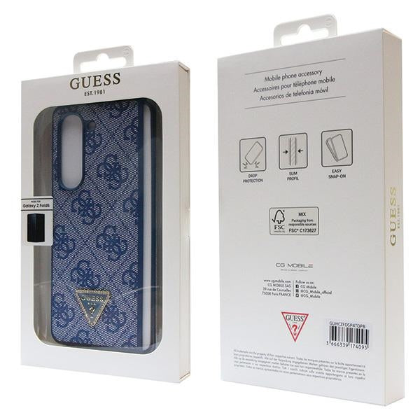 Guess 4G Triangle Strass Case for Samsung Galaxy Z Fold 5 - Blue