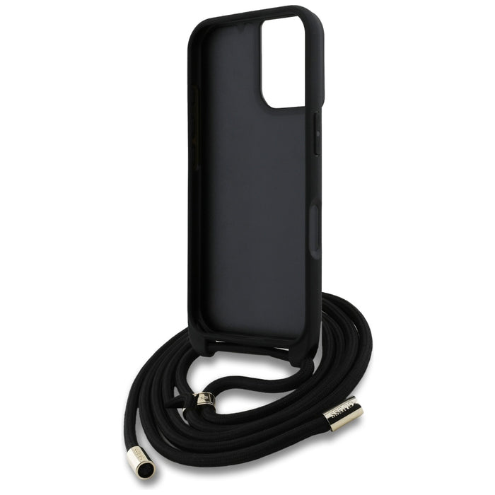Guess 4G Big Logo Cord Stap Crossbody Case for iPhone 16 Plus Brown