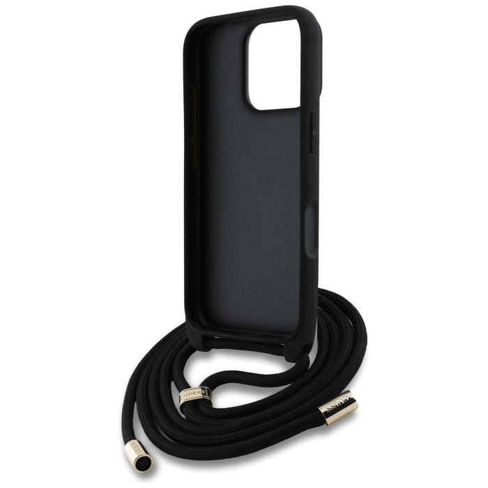 Guess 4G Big Logo Cord Stap Crossbody Case for iPhone 16 Pro Max Brown