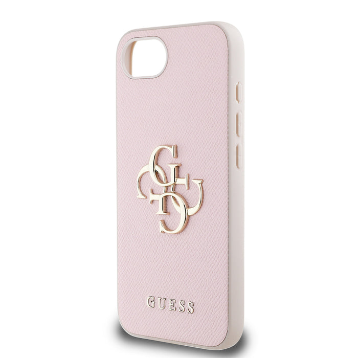 Guess PU Grained 4G Metal Logo iPhone 16e Case - Pink