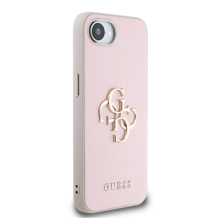 Guess PU Grained 4G Metal Logo iPhone 16e Case - Pink