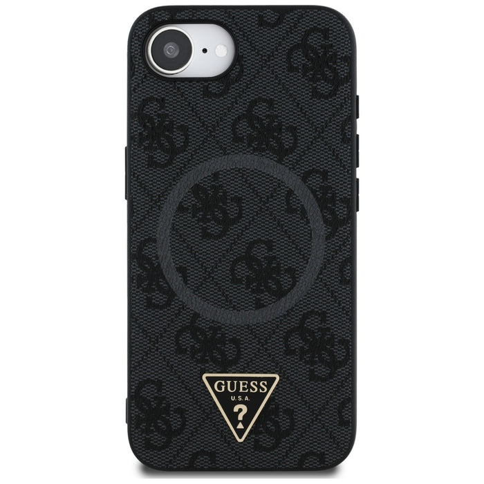 Guess 4G Ring Triangle Logo MagSafe case for iPhone 16e - black