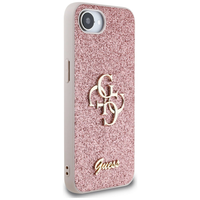 Guess Fixed Glitter Big 4G iPhone 16e Case - Pink