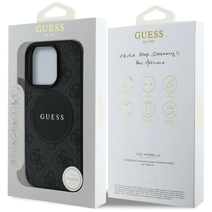 Guess 4G Circle Classic Logo MagSafe case for iPhone 16 Pro - black