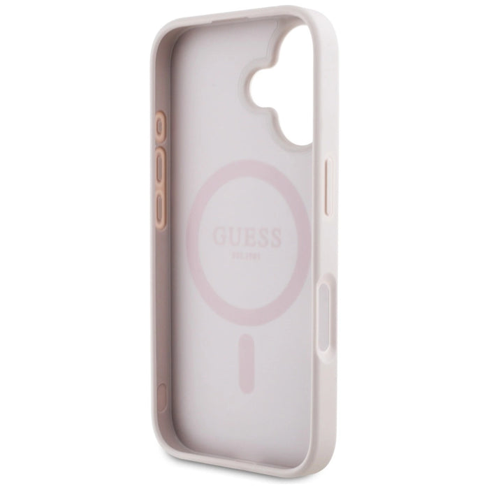 Guess 4G Circle Classic Logo MagSafe iPhone 16 Case - Pink