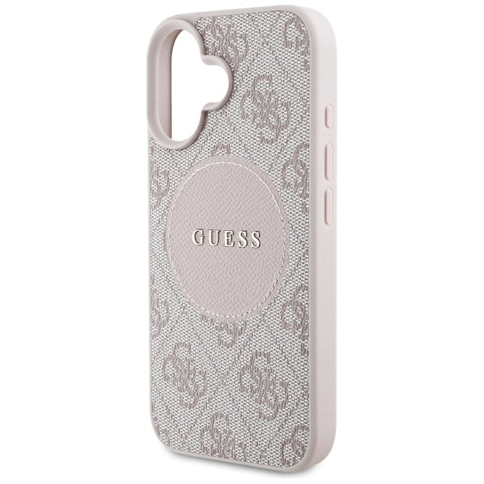 Guess 4G Circle Classic Logo MagSafe iPhone 16 Case - Pink