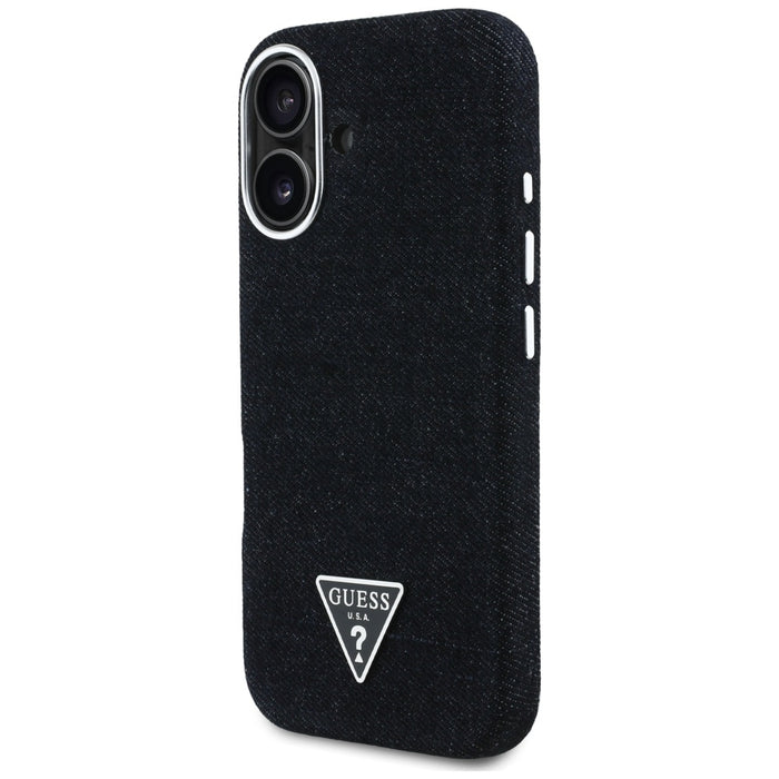 Guess Denim Triangle Logo MagSafe case for iPhone 16 - black