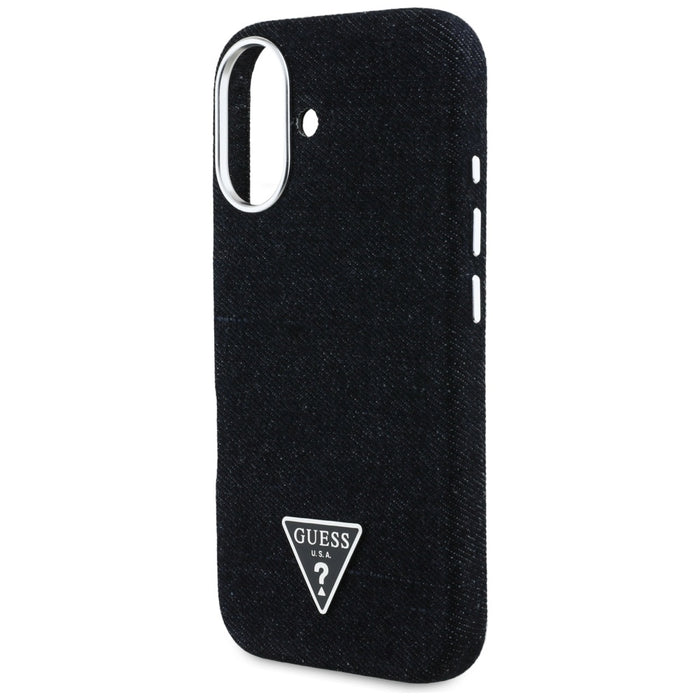 Guess Denim Triangle Logo MagSafe case for iPhone 16 - black