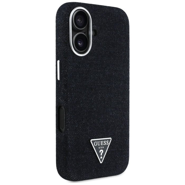 Guess Denim Triangle Logo MagSafe case for iPhone 16 - black