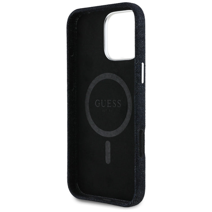 Guess Denim Triangle Logo MagSafe case for iPhone 16 Pro - black