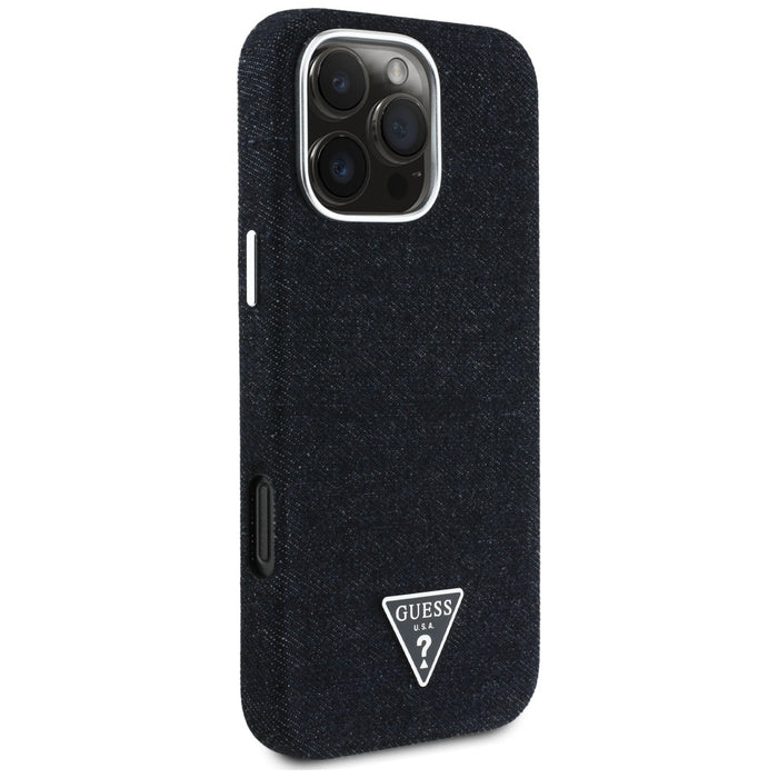 Guess Denim Triangle Logo MagSafe case for iPhone 16 Pro - black