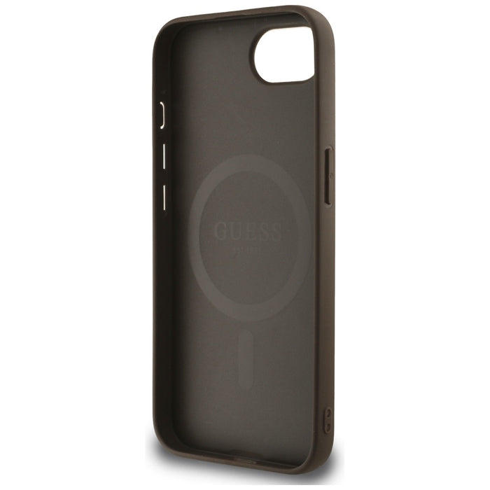Guess 4G Flowers Print MagSafe case for iPhone 16e - brown