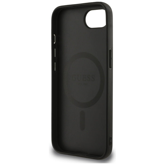 Guess 4G Flowers Print MagSafe case for iPhone 16e - black