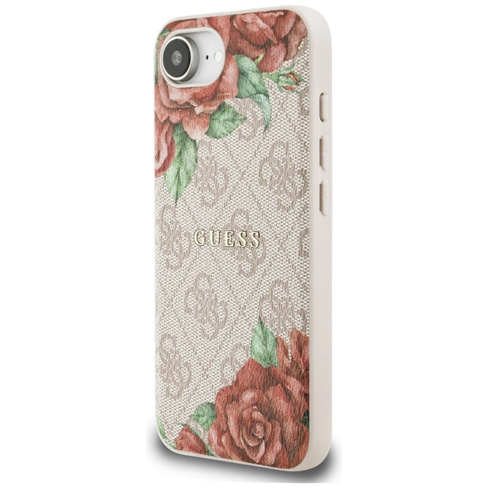 Guess 4G Flowers Print MagSafe iPhone 16e Case - Pink