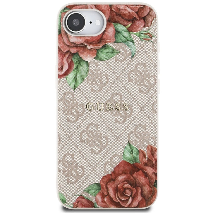 Guess 4G Flowers Print MagSafe iPhone 16e Case - Pink