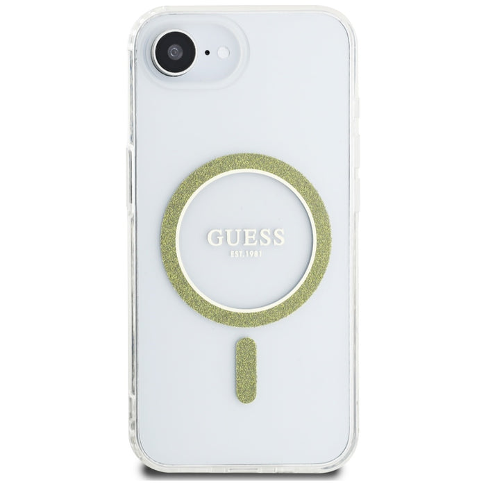 Guess IML Glitter Circle MagSafe iPhone 16e Case - Clear