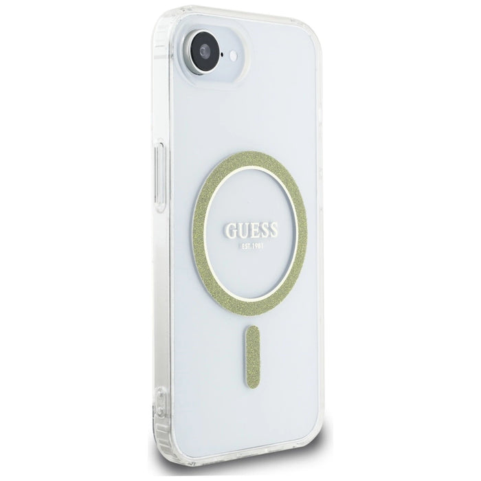 Guess IML Glitter Circle MagSafe iPhone 16e Case - Clear