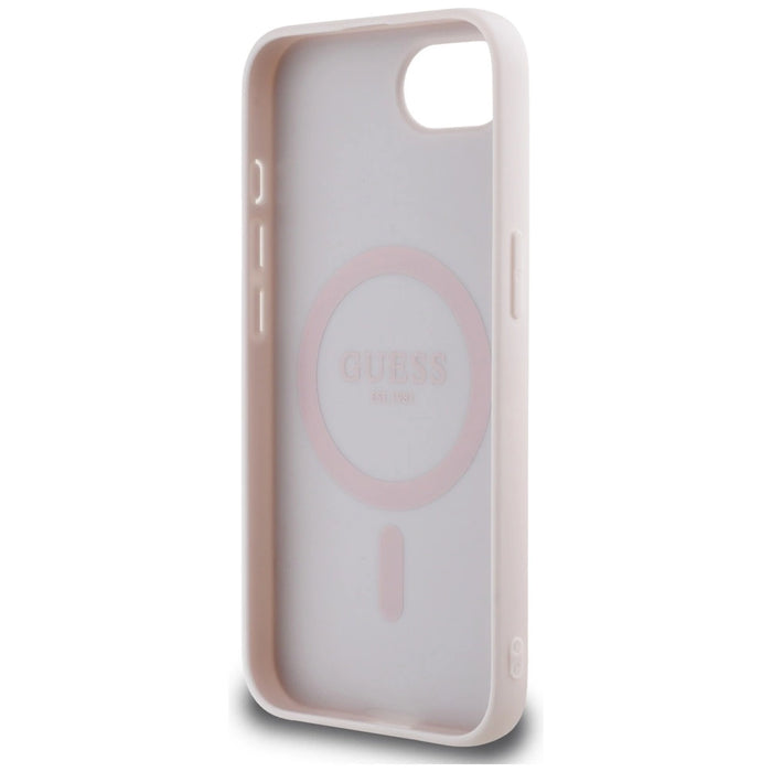 Guess Peony Script Logo MagSafe iPhone 16e Case - Brown