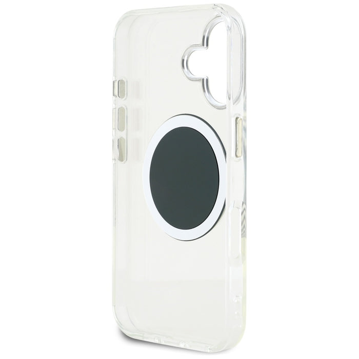 Guess IML Metal Colored Circle Classic Logo MagSafe case for iPhone 16 - black