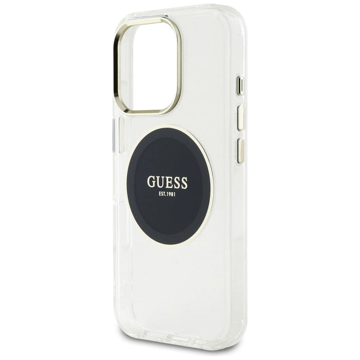 Guess IML Metal Colored Circle Classic Logo MagSafe case for iPhone 16 Pro - black