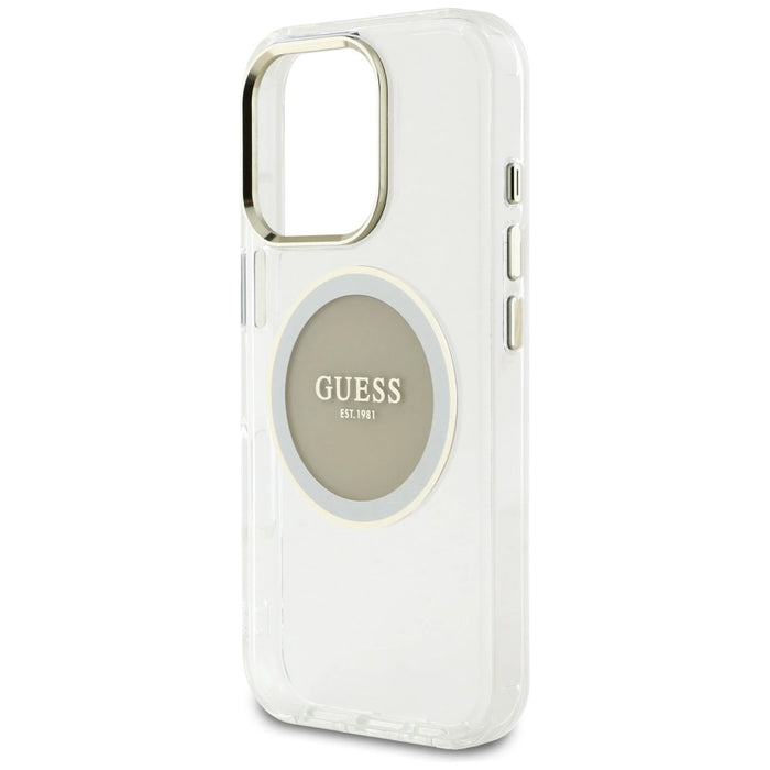 Guess IML Metal Colored Circle Classic Logo MagSafe case for iPhone 16 Pro - gray