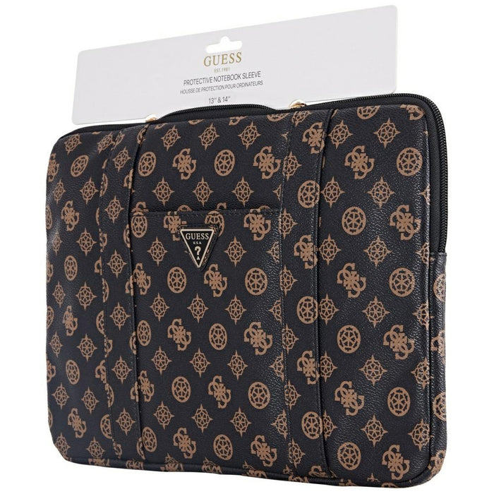 Guess Sleeve Peony Pocket Triangle 14" Laptop Bag - Black