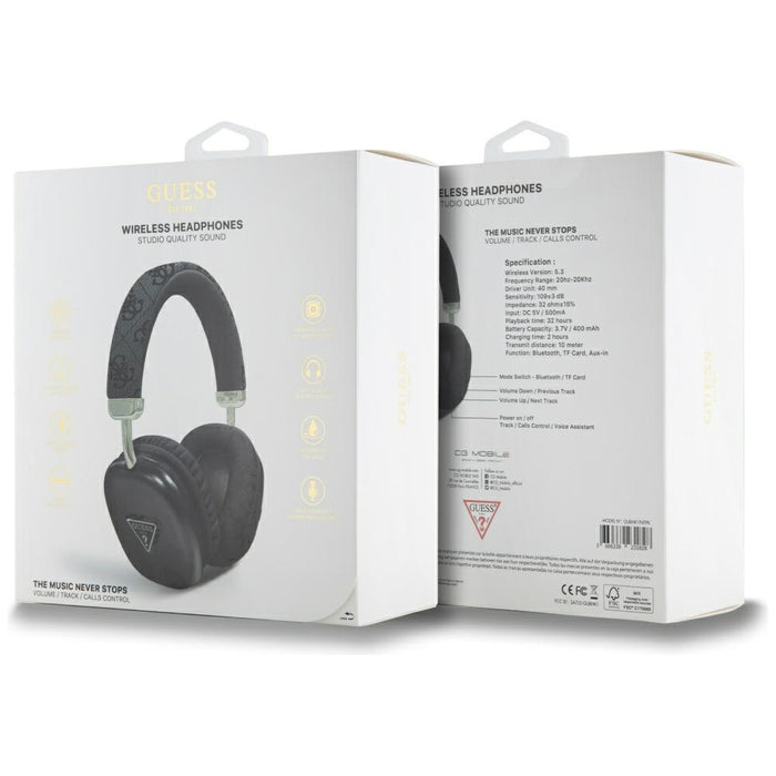 Guess Triangle Logo Over-Ear Headphones - Black