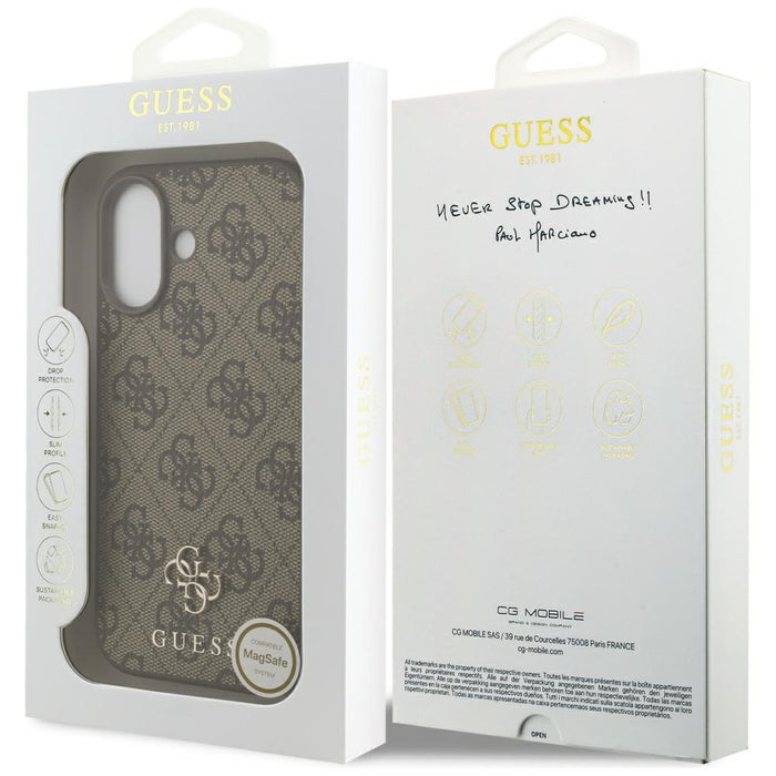 Guess 4G Small Classic Logo MagSafe Case for iPhone 17 - Brown