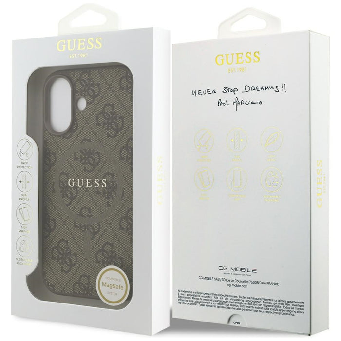 Guess 4G Ring Classic Logo MagSafe Case for iPhone 17 - Brown