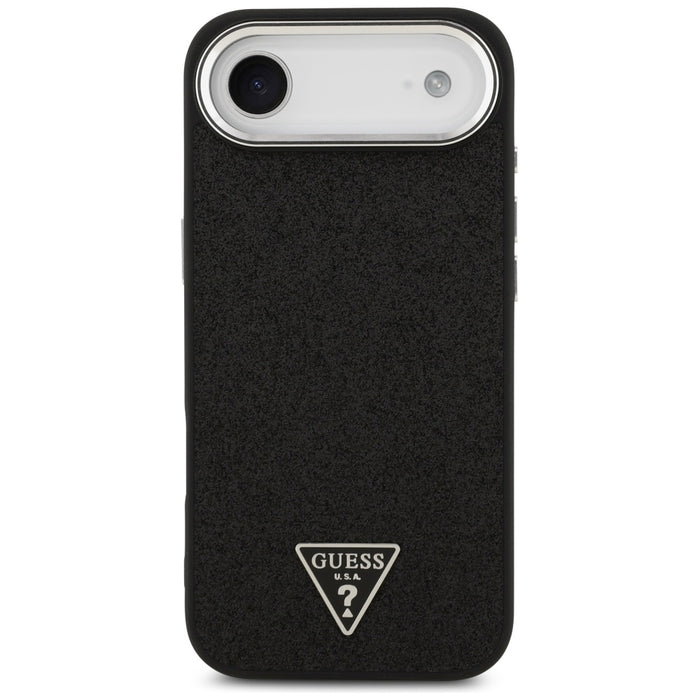 Guess Glitter Triangle Logo MagSafe Case for iPhone 17 Air - Black