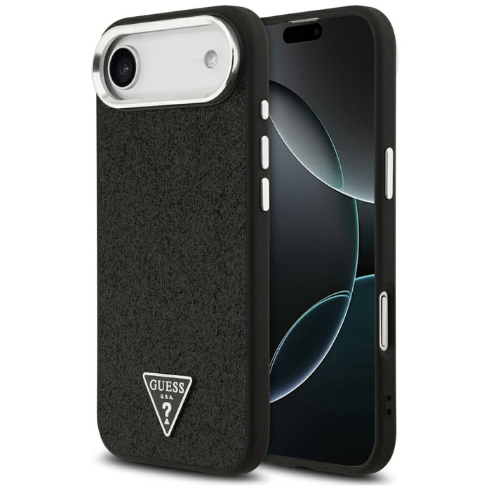 Guess Glitter Triangle Logo MagSafe Case for iPhone 17 Air - Black