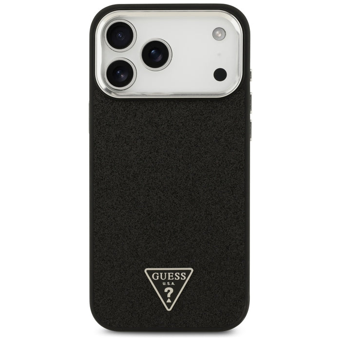 Guess Glitter Triangle Logo MagSafe Case for iPhone 17 Pro Max - Black