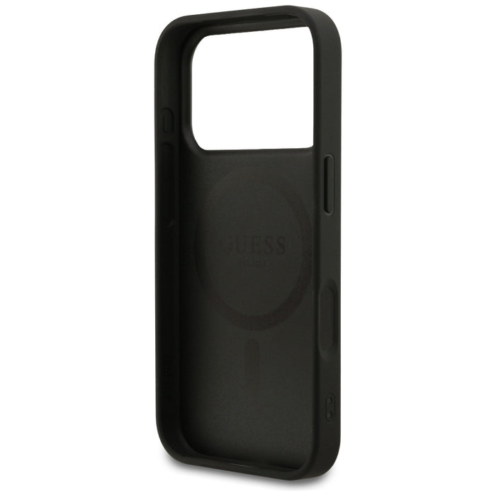 Guess Grained Ring MagSafe case for iPhone 17 Pro - black