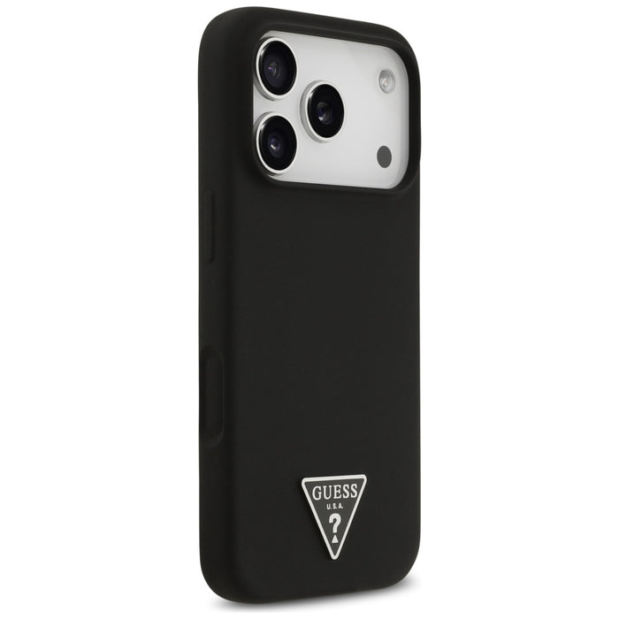 Guess Silicone Triangle Logo MagSafe Case for iPhone 17 Pro - Black
