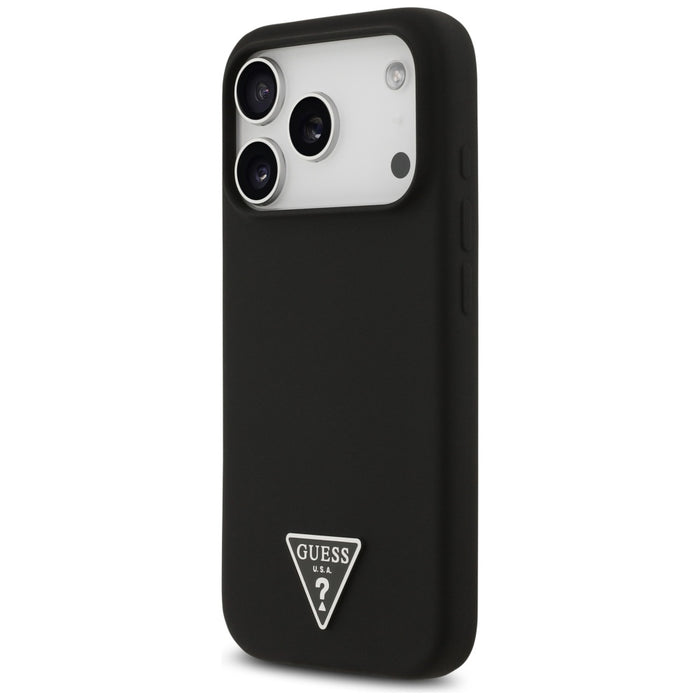 Guess Silicone Triangle Logo MagSafe Case for iPhone 17 Pro - Black