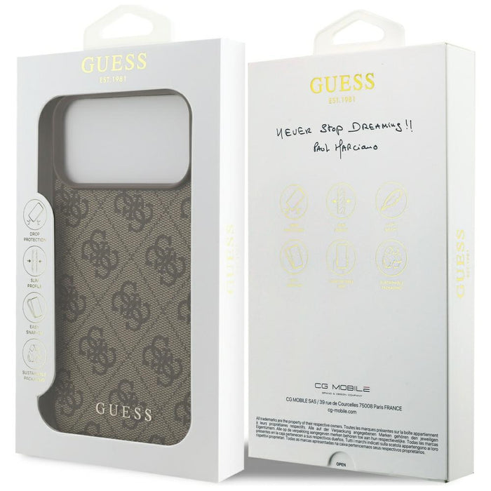 Guess 4G Classic Case for iPhone 17 Pro Max - Brown