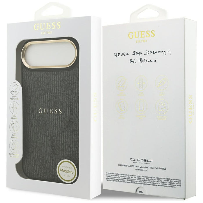 Guess 4G PU Classic Logo MagSafe case for iPhone 17 Air - black