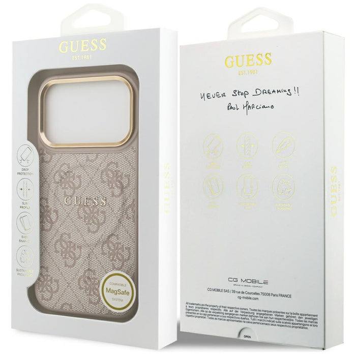 Guess 4G PU Classic Logo MagSafe Case for iPhone 17 Pro - Pink