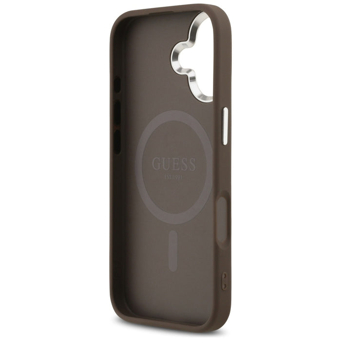 Guess 4G Triangle Logo MagSafe case for iPhone 17 - brown